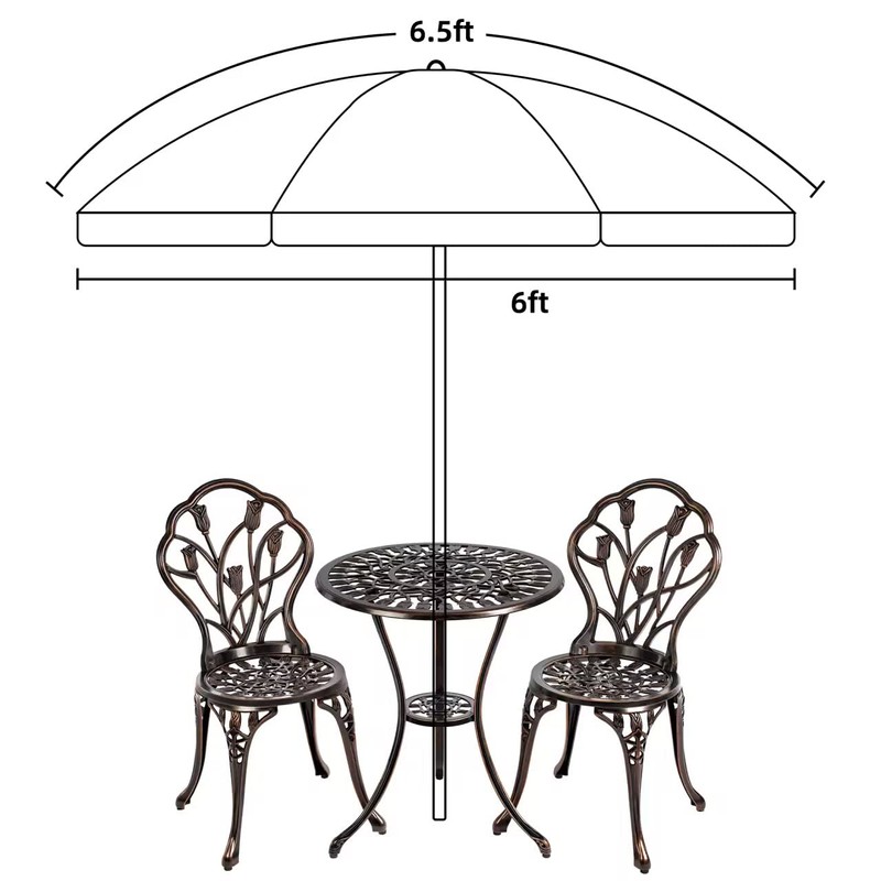 AMMSUN Patio Umbrella, 6.5 ft Outdoor Table Umbrella with Tilt