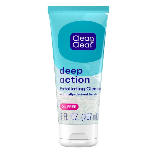 Clean & Clear Deep Action Exfoliating Facial Cleanser, Scrub &