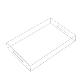 KEVJES Clear Acrylic Serving Tray with Handles-Butler Trays for Coffee Table, Snacks,Breakfast in Bed, Kitchen Countertop,Vanity,Makeup Organizer,Ottoman (Clear, 10x15 Inches)