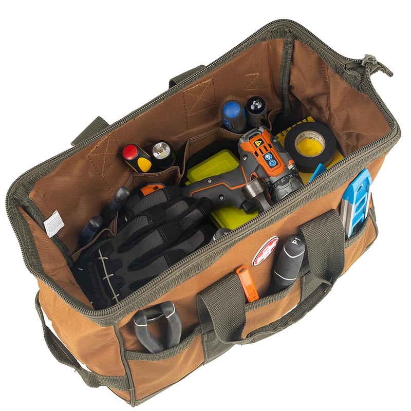 Bucket Boss Gatemouth 16 Tool Bag in Brown, 60016, 15