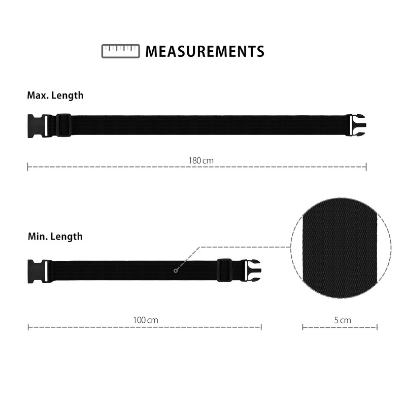 MyGadget Set of 4 Suitcase Straps Set with Combination Lock