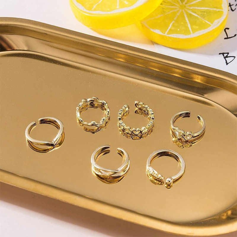 GXGM 12 Pcs Women Open Toe Rings Adjustable Band Rings