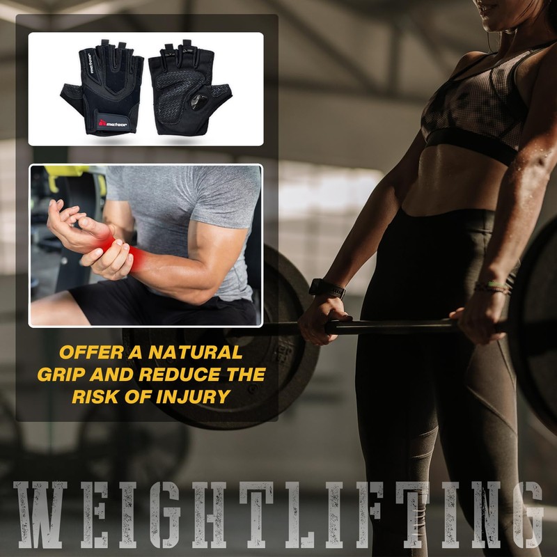 Meteor Advanced Exercise Gloves for Men & Women: Ventilated, Full