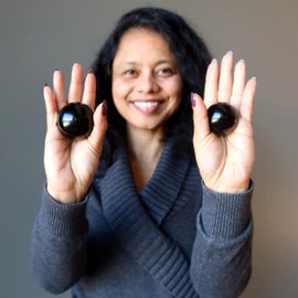 Black Obsidian Sphere Protection Crystal Ball 2.0-2.25 inch