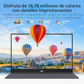 MNN Monitor portátil de 15.6 pulgadas FHD 1080P USB C HDMI Gaming, pantalla IPS ultradelgada con cubierta inteligente y altavoces, HDR Plug&Play, moni