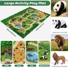 FRUSE Safari Animals Figures Toys w/ 57”x38.5”Jumbo Play Mat,12PCS Realistic