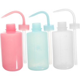 Botella de Limpieza de Pestañas Boca Curva 250ml Resistente a Altas Temperaturas, Paquete de 3 Piezas para Uso en Maquillaje y Cuidado Personal