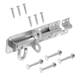 Brenton Bolt Sliding Door Lock for Bedroom Patio Door Security - 8” (202mm) Powder Coated Zinc Plate Galvanised Gate Latch Garden Shed Gate Bolts for Wooden Gates (Silver)