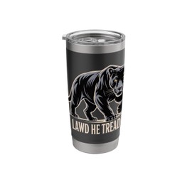Oh Lawd He Treading Fat Cat Walking Cute Meme - Stainless Steel Insulated Tumbler