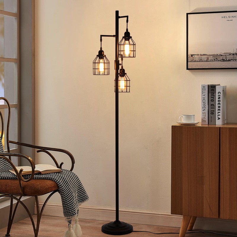 9MMML Floor Lamp for Living Room, Farmhouse Industrial Dimmable Floor