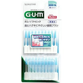 Sunstar Gum Soft Pick, Unscented, SSS-S, Thin Type, Pack of 40 x 5