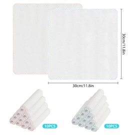 LDKJ 20 Pack Muslin Face Cloths, Reusable Face Cloth 30x30cm/11.8x11.8in, Muslin Cloths Soft and Light for Makeup Remover, Non-fluorescent Cotton for Baby