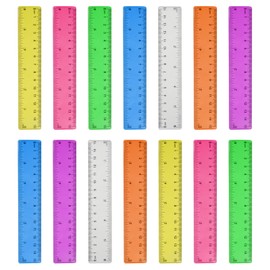 14 Packs 6 Inch Small Rulers for Kids,Plastic School Ruler with Inches and Centimeters,Assorted Colors Kids Ruler for School