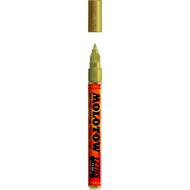 Molotow ONE4ALL Acrylic Paint Marker, 1.5mm, Metallic Gold, 1 Each (127.506)