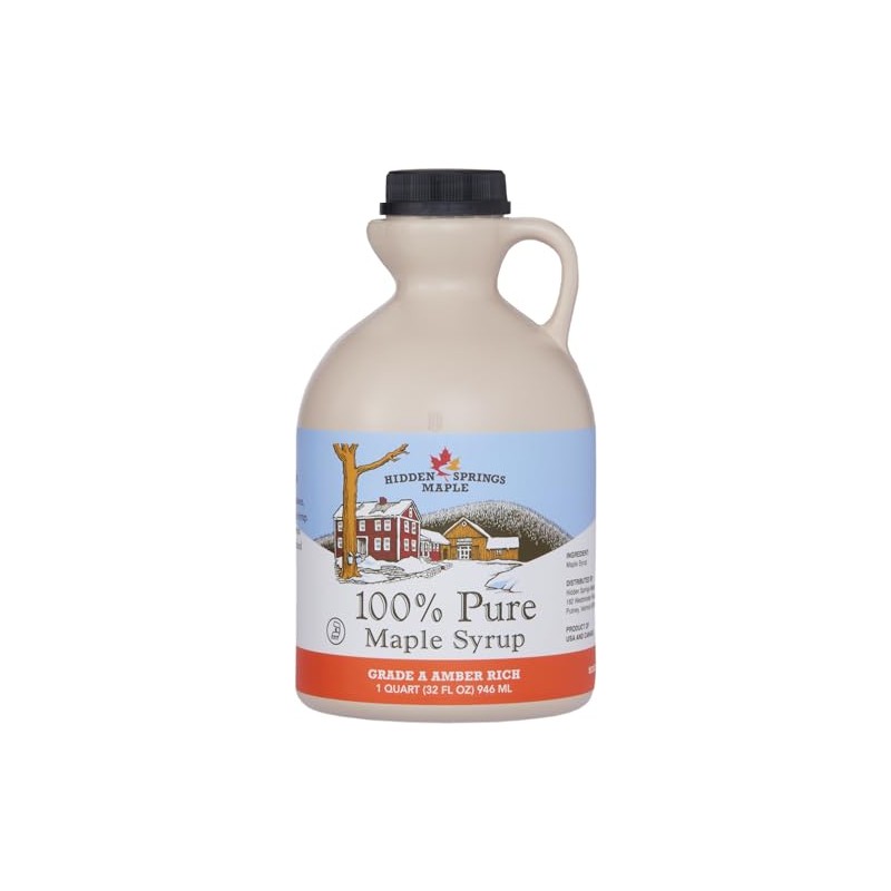 Hidden Springs Maple Amber Rich Quart 100% Pure Maple Syrup