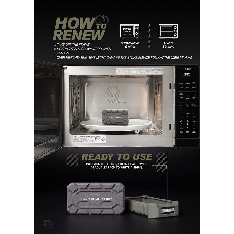 Silent Dry Gun Safe Dehumidifier, Reusable mini Portable Dryer effective
