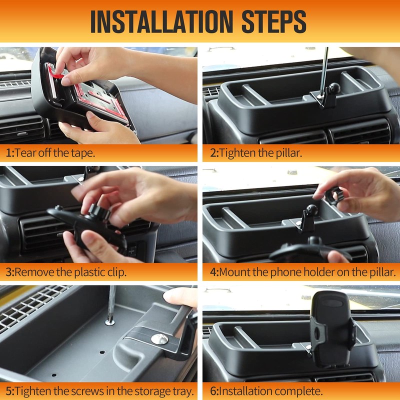 JeCar TJ - Soporte para teléfono móvil para Jeep Wrangler