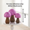 Glitter Mushrooms, set of 3, silver chunky glitter, cute mushroom