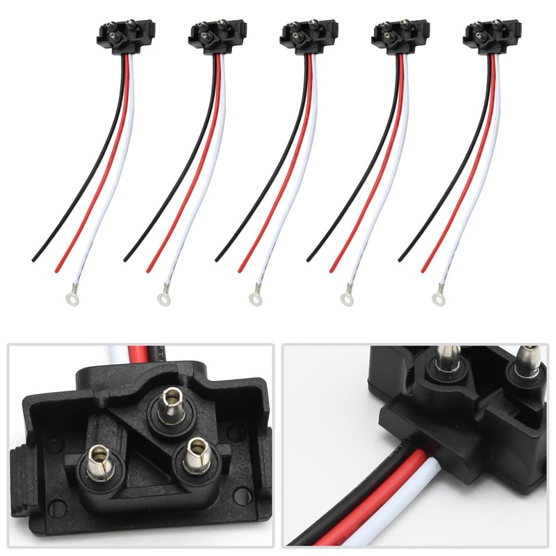 Newnessai 10 Pcs 3-Pin Trailer Light Connector, 3 Wires Pigtail