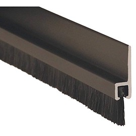 Double Door Weatherstrip, Brush, 8ft L, Blk