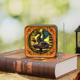 Woodemon Wooden Puzzles for Adults Bedside Lamp, 3D Puzzles for Adults Nightlight, DIY 3D Wood Puzzles Adults Kids Birthday Anniversary Family Game (Dragon's Library)