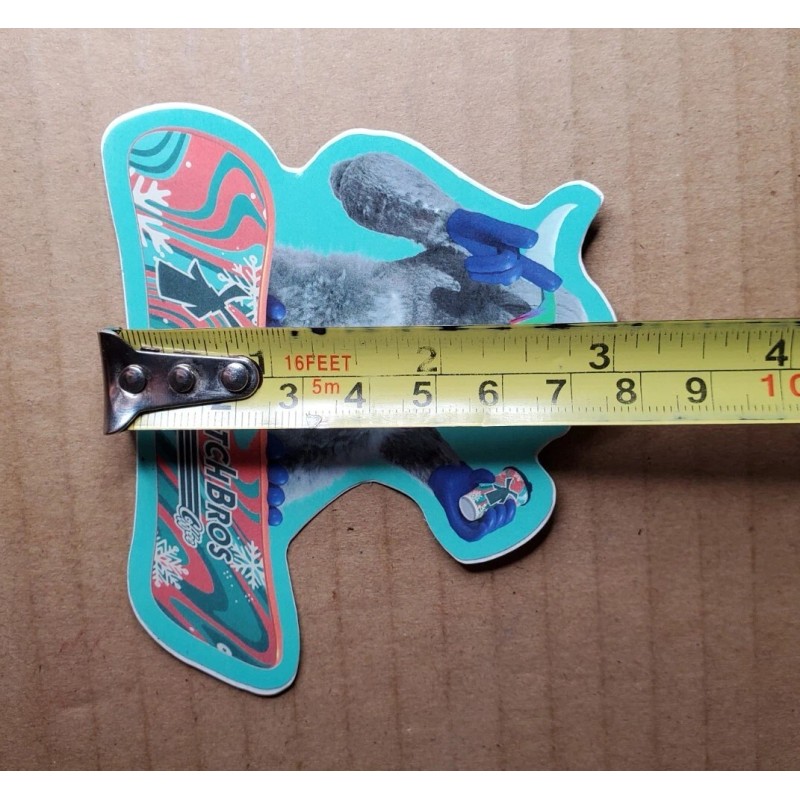 Dutch Bros Coffee December 2022 Abominable Snowman Yeti Snowboarding Sticker