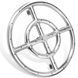 Hiorucet 12 Inch Fire Pit Rings Burner for Natural & Propane Gas Fire Pit Replacement Parts, 304 Stainless Steel Fire Pit Round Burner Insert for Indoor & Outdoor, High Flame, BTU 92,000 Max.