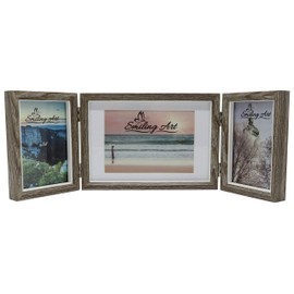 Smiling Art Foldable Photo Frame for 3 Landscape and Portrait