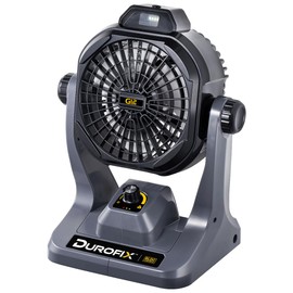 Durofix G12 Series RZ1290T 270CFM Brushless Jobsite Fan, Portable Fan 0-100% Speed Settings, Built-In Magnets & Hooks with LED Light - BARE TOOL ONLY