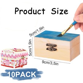 STOUCLA Wooden Treasure Chest Treasure Chest, Small Wooden Treasure Chest Box, Mini Wooden Treasure Chest Box, Craft Set, Crafts, Suitable for Storage and Decorating