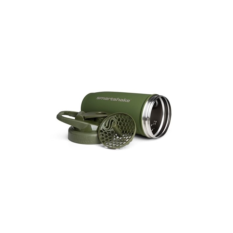 SmartShake Reforce Verde Botella Mezcladora de Acero Inoxidable 900 ml,