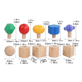 Colcolo Wooden Nuts and Bolts Set Shape Sorter Cube Toys Pretend Play Insert Blocks Screw Tightening Screw for Children Easter Gifts