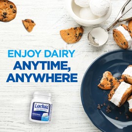 Lactaid Lactaid Original Strength Lactose Intolerance Relief Caplets with Natural Lactase Enzyme, Dietary Supplement to Help Prevent Gas, Bloating & Diarrhea Due to Lactose Sensitivity, 120 ct