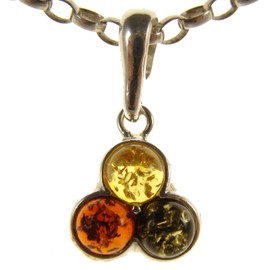 Baltic amber and sterling silver 925 pendant necklace with 1mm Italian sterling silver 925 snake chain
