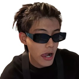 88flix Korean Women's Unisex Sunglasses for Women UV Ultraviolet Light Thin Face, Black