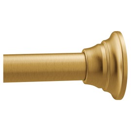 Moen Brushed Gold 44-72-Inch Adjustable Tension Mounted Straight Shower Curtain Rod for Bathroom, No Drilling Needed, TR1000BG