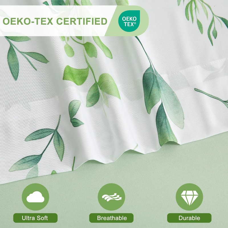 Botanical 6-Piece Queen Bed Sheets Set, Boho Floral Print Brushed