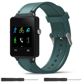 Meifox Compatible with Garmin Vivoactive Band,Solf Silicone Wristband Replacement Bands for Garmin Vivoactive Watch(Cyan)