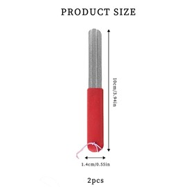 Pack of 2 Dart Sharpener, Dart Sharpener, Fish Hook Sharpener, Sharpener, Hook Sharpener, Portable Double-Sided Hook Sharpener Whetstone with Handle and Hanging for Outdoor Fishing (Red)