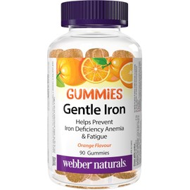 Webber Naturals Gentle Iron Gummies, 90 Gummies, Non-Constipating, Helps Prevent Iron Deficiency Anemia, Vegan