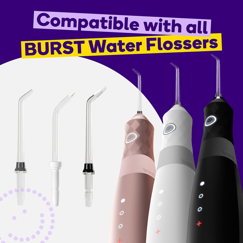 BURST Electric Water Flosser Replacement Tips (Perio/2 Pack) | for