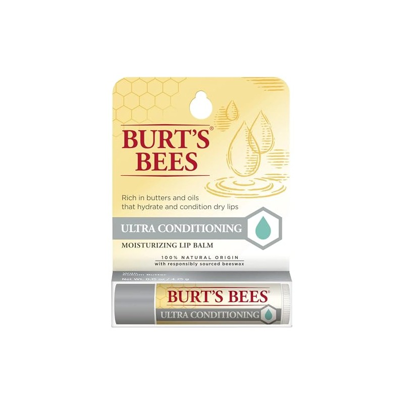 Burt's Bees Bálsamo labial, ultra acondicionador con mantequilla Kokum, 0.15