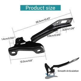 XUKEY 2pcs Hood Hinge Set for Honda Civic 2012-2015 Front Left/Right Driver and Passenger Side HO1236127 HO1236128 60120TR0A00ZZ 60170TR0A00ZZ