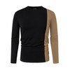 Hardaddy Men's Casual Contrast Color T-Shirts Long Sleeve Crew Neck