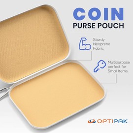 OPTIPAK Ultra Slim Mask Storage Case – Slim Neoprene Mask Holder for Cloth Mask with Zipper & Carabiner Keychain - Portable Mask Storage Clip to Purse, Backpack, Bag - School Car Travel (1Pk, Teal)