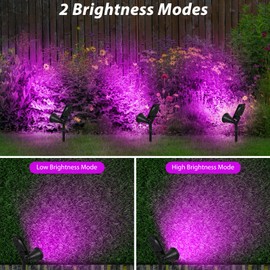 T-SUN LED Solar Spotlights, Super Bright 250LM Outdoor Security Garden Landscape Lamps, Violet, Auto-on at Night/Auto-Off by Day,180°Angle Adjustable for Patio,Tree,Deck,Wall, Pool Area