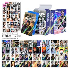 124 Pieces Kpop Bigbang Cards, Kpop Bigbang Photo Cards, Bigbang Album Cards, Kpop Bigbang Merch Mini Photo Cards Set Fans Gift