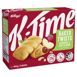 Kellogg's K-Time Baked Twists, Raspberry and Apple Flavour Snack Bars, 185g, 5 Count (Pack of 1)