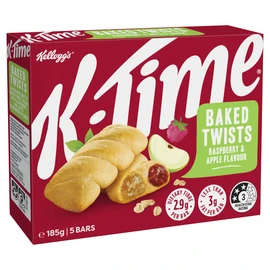 Kellogg's K-Time Baked Twists, Raspberry and Apple Flavour Snack Bars, 185g, 5 Count (Pack of 1)