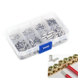 600 Piece Wire End Ferrules Set, 7 Types Uninsulated Wire End Ferrules Assortment, 10-22 AWG Uninsulated Wire End Ferrules Set for DIY Electrical Project (0.5/0.75/1/1.5/2.5/4.0/6.0 mm²)